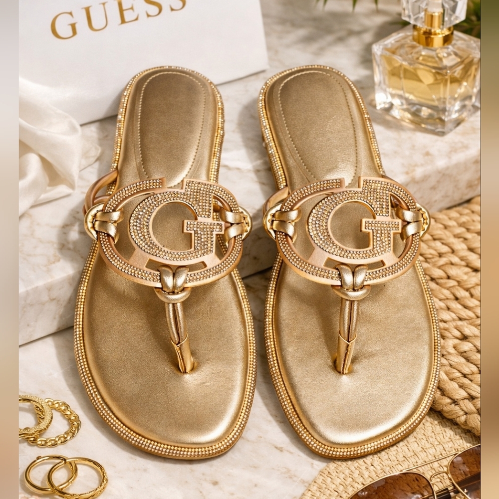 New! Guess "G" Rhinestone Women's Sandals